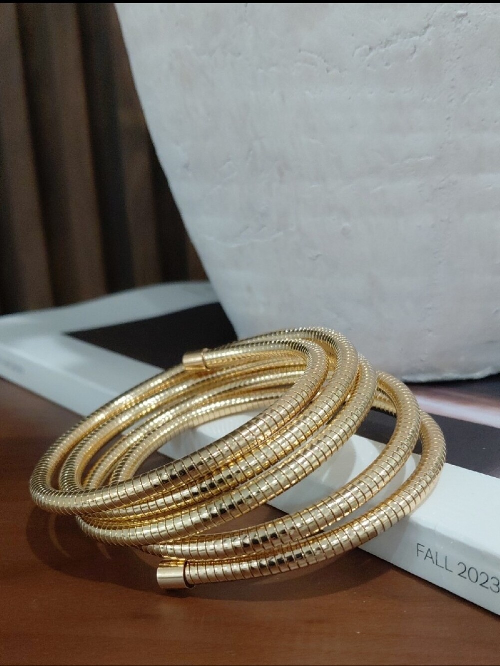 Spiral stainless steel bracelet